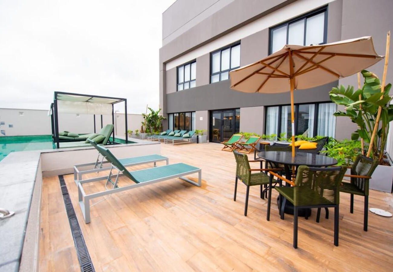 Aluguel por temporada em São Paulo com terraço com vista para a cidade
