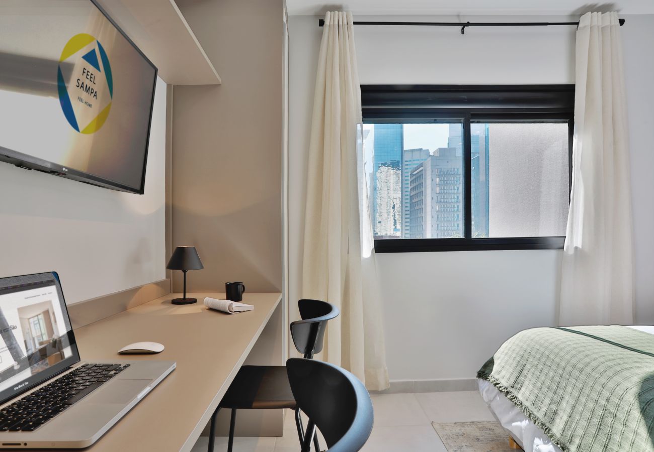 Appartement à louer à São Paulo pour un séjour prolongé avec des équipements modernes à Vila Olímpia
